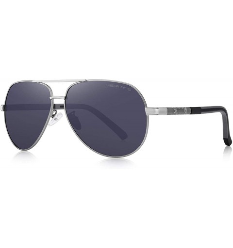 Aviator Men Vintage Aluminum Polarized Sunglasses for Men Womens Polarized Mirror with Case - Gray - CF18XXUDILY $29.17