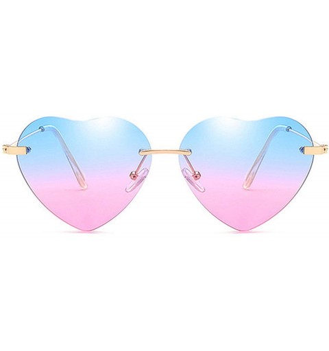 Round Heart Sunglasses Women Love Lolita RimlFrame Clear Transparent Tint Sun Glasses Vintage FramelUV400 - Yellowred - CM197...