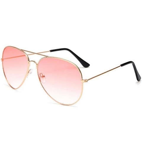 Oval Pilot Aviation Night Vision Sunglasses Men Women Goggles Glasses UV400 Sun Driver Driving Eyewear - Gold-pink - CH197A35...