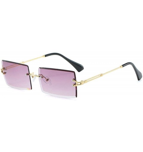 Oversized Fashion Popular RimlRectangle Sunglasses Women Men Shades Alloy Glasses UV400 O264 - Gold-grey - CT197A2QRL5 $16.40