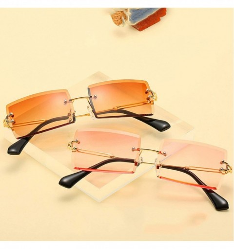 Oversized Fashion Popular RimlRectangle Sunglasses Women Men Shades Alloy Glasses UV400 O264 - Gold-grey - CT197A2QRL5 $16.40