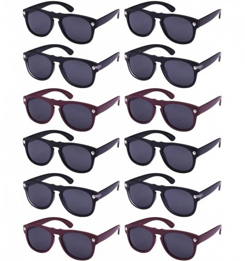 Wrap 12 Pack Horned Rim Party Aviator Sunglasses Women Men Color Lens - CM12MALEZ2F $19.07