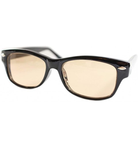 Wayfarer Japan Made Vintage Sunglasses Unisex UV protection For Men/Women - Black/Light Brown - CJ183OAH5NH $27.34