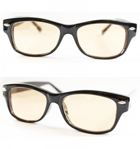 Wayfarer Japan Made Vintage Sunglasses Unisex UV protection For Men/Women - Black/Light Brown - CJ183OAH5NH $16.91