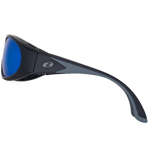 Oversized Sunglasses for Men & Women- Polarized glass lens- Color Mirrored Scratch Proof - Black/Blue Mirrored - CP19686E7EA ...