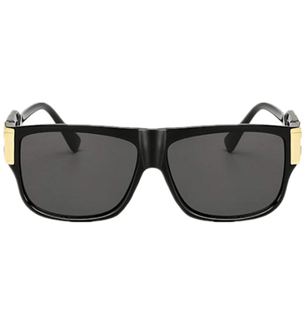 Oversized Retro Sunglasses Men Vintage Brand Designer Sun Glasses Male Celebrity C1black - C1black - CI18Y2OA2GI $8.76