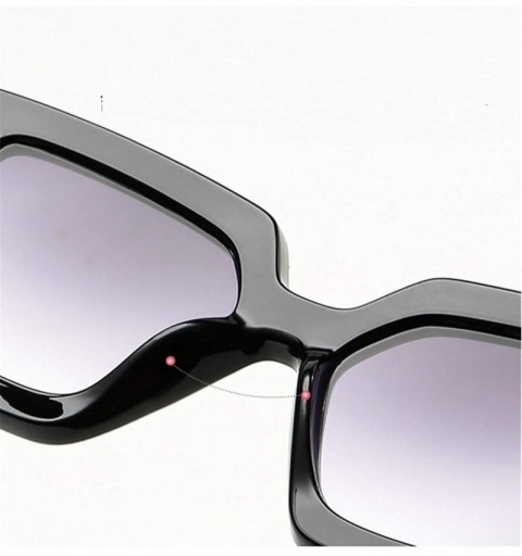 Square One-piece Cat Eye Sunglasses Women Gradient Lens Retro Mirror Rimless Sun Glasses Vintage Travel Eyewear UV400 - C3197...