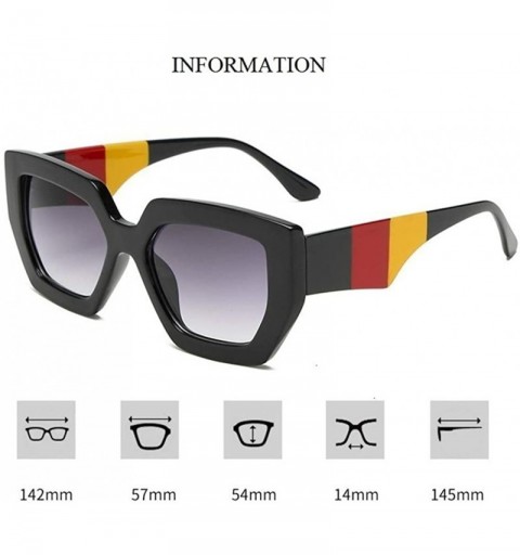 Square One-piece Cat Eye Sunglasses Women Gradient Lens Retro Mirror Rimless Sun Glasses Vintage Travel Eyewear UV400 - C3197...