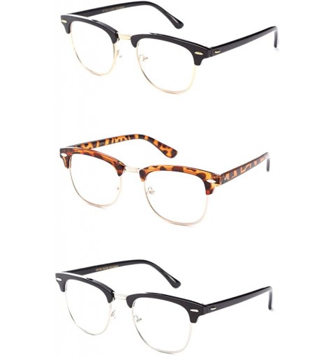 Square Babo" Slim Oval Style Celebrity Fashionista Pattern Temple Reading Glasses Vintage - 3 Pack Oval Assorted - CO11P3EU5S...