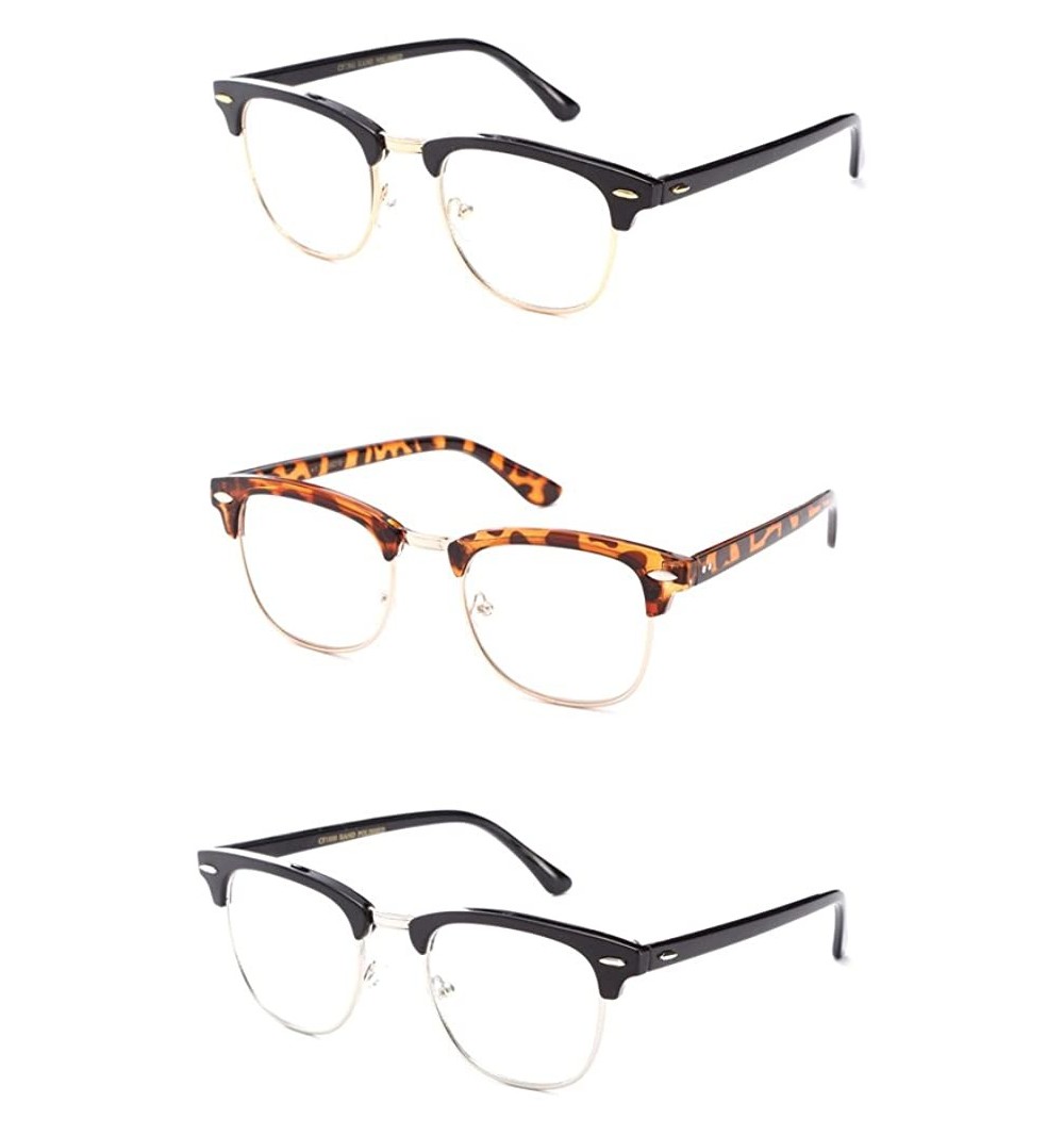 Square Babo" Slim Oval Style Celebrity Fashionista Pattern Temple Reading Glasses Vintage - 3 Pack Oval Assorted - CO11P3EU5S...