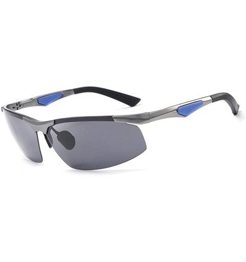 Rimless Fashion Retro Biker Fishing Polarized Sunglasses for Men 3009 - Gray - CV18ZX0QL8S $14.80