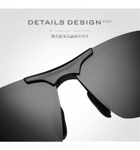 Rimless Fashion Retro Biker Fishing Polarized Sunglasses for Men 3009 - Gray - CV18ZX0QL8S $14.80