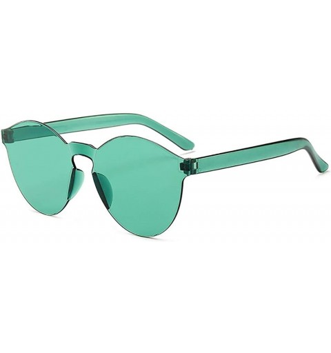 Round Unisex Fashion Candy Colors Round Sunglasses Outdoor UV Protection Sunglasses - Light Green - CZ190R86HOD $14.16