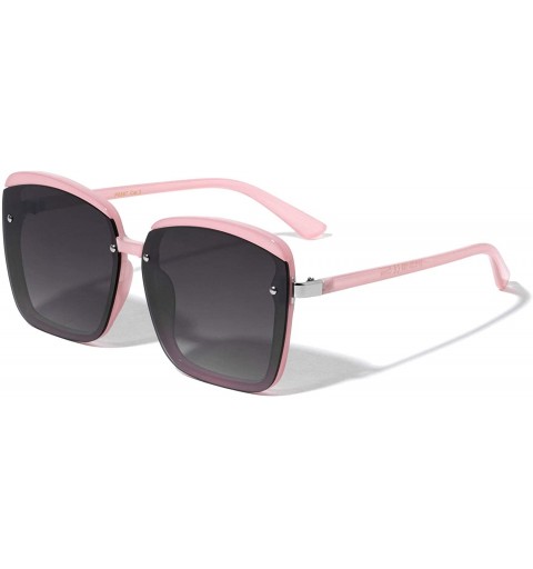 Square Caracas Accent Top Brow Square Butterfly Sunglasses - Pink - CO196MTLCL9 $30.15