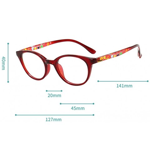 Oval Anti Blue Light for Kids - Clear Lens Glasses Round Frame Eye Protection - Redwine - CZ198R2XXUO $15.28