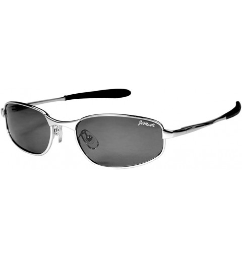Sport JMAV6 Aviator Sunglasses Spring Hinges - Silver & Smoke Mirror - CC11N9LBK6H $60.17