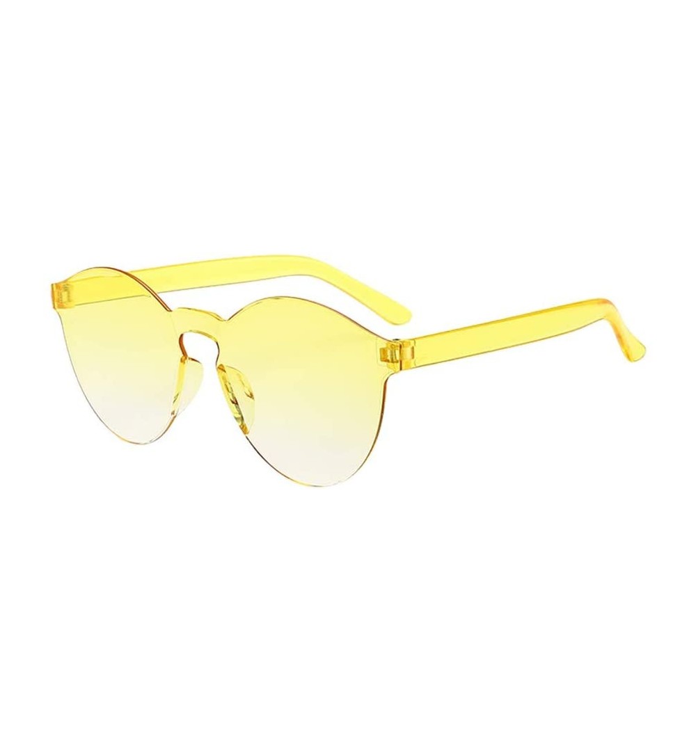 Rimless Rimless Sunglasses Women Transparent Candy Color Tinted Frameless Glasses Eyewear (I) - CV1902A7U7U $9.31