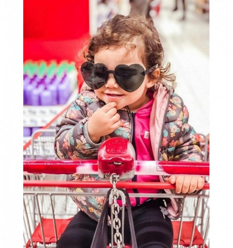 Round Rimless Heart Shaped Sunglasses Women One Piece Fashion Love Glasses B2419 - Grey - C518CMLS0GG $12.75