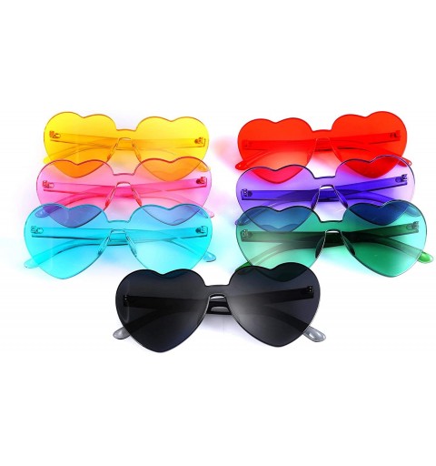 Round Rimless Heart Shaped Sunglasses Women One Piece Fashion Love Glasses B2419 - Grey - C518CMLS0GG $12.75