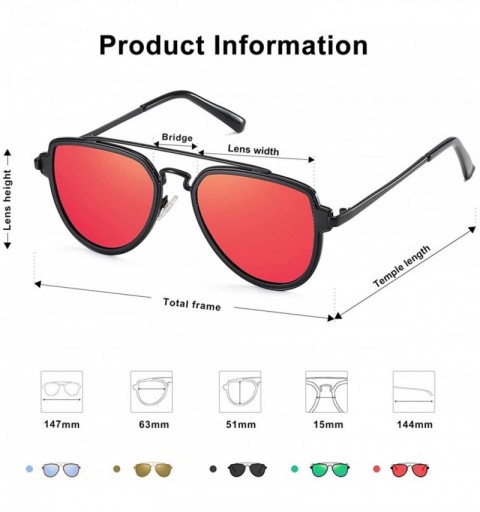 Round Fashion Polarized Aviator Sunglasses for Men Women Mirrored Lens SJ1051 - CY189ZLW8C6 $12.02