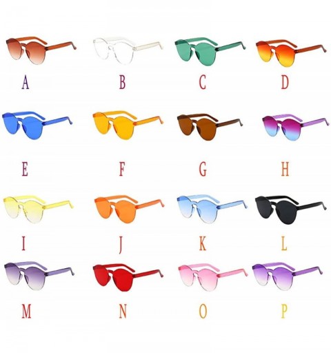 Rimless Women Men Fashion Clear Retro Polarized Sport Sunglasses Outdoor Frameless Eyewear Glasses - Blue -E - C118OLI45MC $8.66