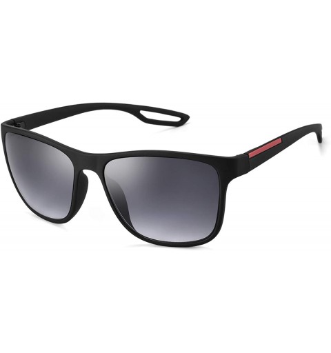 Square Fashion Sports Sunglasses for Men 2020 Style MS51808 - Black Frame(matte Finish)/Gradient Grey Lens - CH18Z7GCDTD $10.25