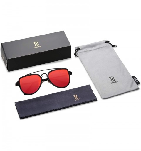 Round Fashion Polarized Aviator Sunglasses for Men Women Mirrored Lens SJ1051 - CY189ZLW8C6 $12.02
