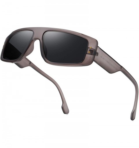 Sport Mens Sunglasses Polarized Sport Uv Protection Running Fishing Golf Driving - C2 Matte Black Frame/Grey Lens - CG198DK85...