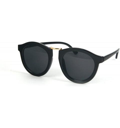 Round Women Retro Round Wayfarer Sunglasses P2059CL - Black-smoke Lens - CI11BOTRCNV $11.33
