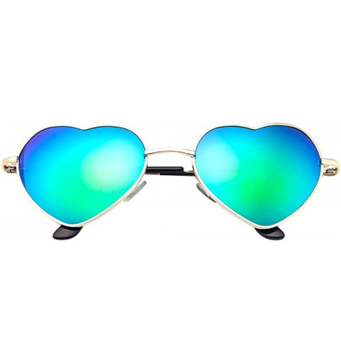 Sport Polarized Sunglasses UV Protection - REYO Metal Frame Heart Shape Sunglasses Lolita Sun Glasses For Women - D - CV18NUK...