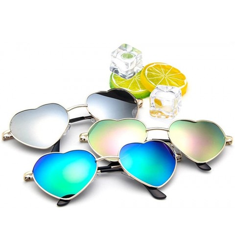 Sport Polarized Sunglasses UV Protection - REYO Metal Frame Heart Shape Sunglasses Lolita Sun Glasses For Women - D - CV18NUK...