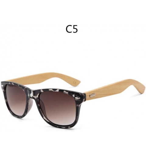 Oversized Retro Sunglasses Men Bamboo Sunglass Women Sport Goggles Gold Mirror Sun Glasses - C5 - CH194OU2AWE $26.72