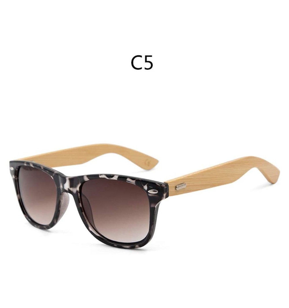 Oversized Retro Sunglasses Men Bamboo Sunglass Women Sport Goggles Gold Mirror Sun Glasses - C5 - CH194OU2AWE $26.72