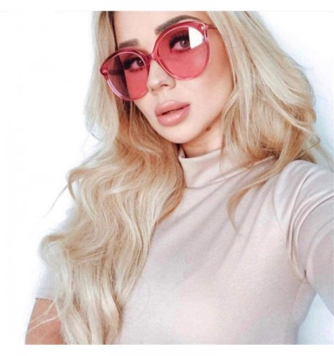 Oversized 2019 Candy Colors Sunglasses Women Retro P Glasses Sun Glasses UV400 Yellow - Blue - CQ18Y4SZXHL $9.93