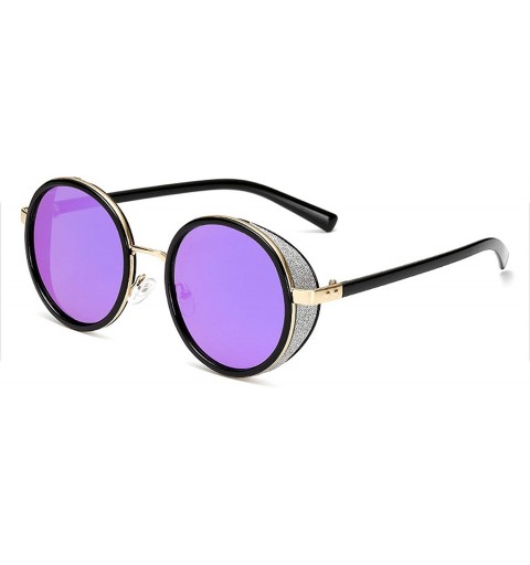 Goggle Gothic Steampunk Round Sunglasses Mujer Mirror Goggle Luxury Fashion Sun Glasses Women Vintage Oculos - C0198AIQ049 $3...