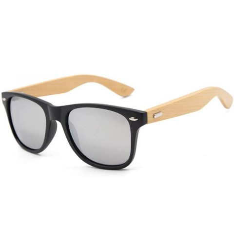 Oversized Retro Sunglasses Men Bamboo Sunglass Women Sport Goggles Gold Mirror Sun Glasses - C5 - CH194OU2AWE $26.72