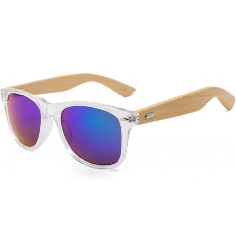 Oversized Retro Sunglasses Men Bamboo Sunglass Women Sport Goggles Gold Mirror Sun Glasses - C5 - CH194OU2AWE $26.72