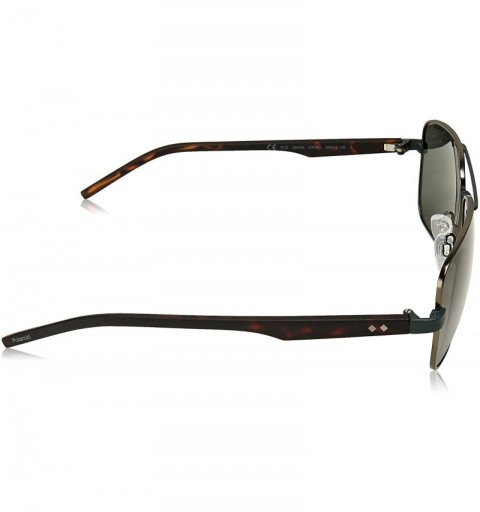 Rectangular Men's Pld2042/S Rectangular Sunglasses - Dark Ruthenium Havana/Green Polarized - CX12MXM92N9 $33.63