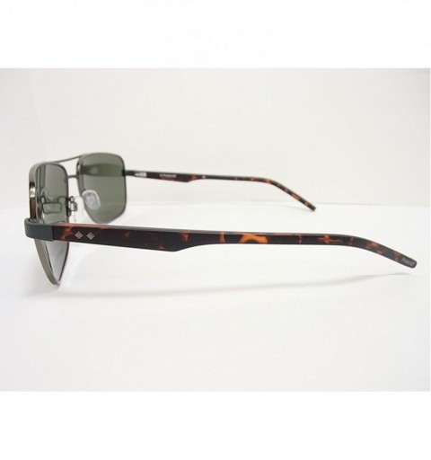 Rectangular Men's Pld2042/S Rectangular Sunglasses - Dark Ruthenium Havana/Green Polarized - CX12MXM92N9 $33.63