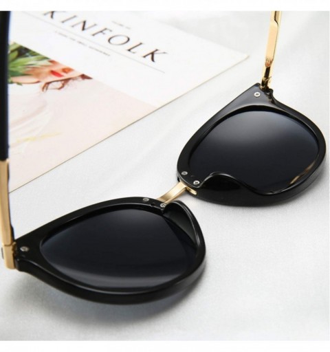 Round 2019 New Sunglasses Women Driving Mirrors Vintage Reflective Flat Lens Sun Glasses Female Oculos UV400 - C1 - C2199CKKC...