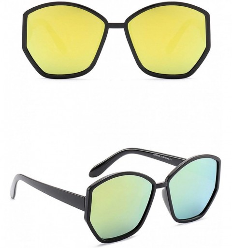 Oversized Polarized Sunglasses Irregular Protection Activities - Gold - CV18TQYNL79 $20.86