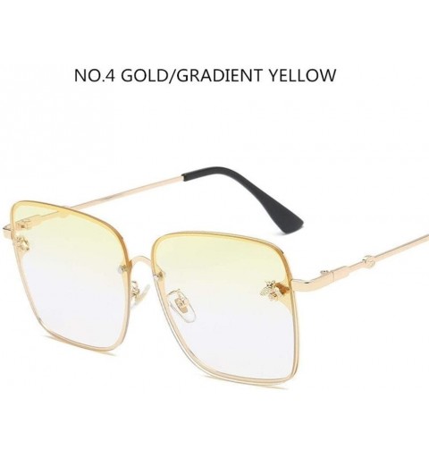 Oversized Sunglasses Women Men Retro Metal Frame Oversized Sun Glasses Female (Color Yellow) - Yellow - CZ199EIM4LC $15.47