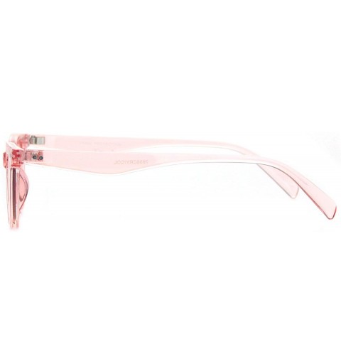 Cat Eye Womens Pop Color Narrow Thin Cat Eye Plastic Sunglasses - Pink - CW18NN9L90X $9.25