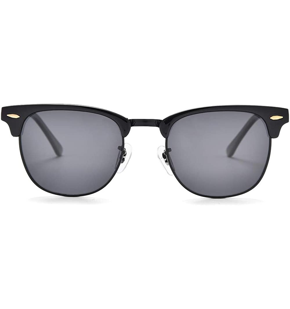 Square sunglasses for women men TR90 frame TAC and crystal glass lens sun glasses - Black Frame/Grey Lens - CV194R8AIWU $14.58