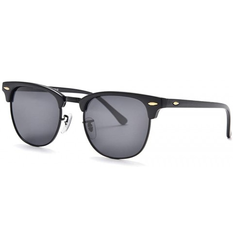 Square sunglasses for women men TR90 frame TAC and crystal glass lens sun glasses - Black Frame/Grey Lens - CV194R8AIWU $14.58