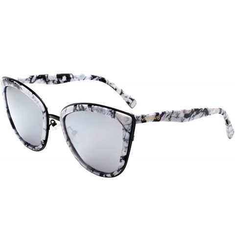 Oval Oversized Cateye Polarized Sunglasses - Designer Inspired Style for Women - with Mirrored Lens P1891 - CU17Z6KMIO0 $19.35