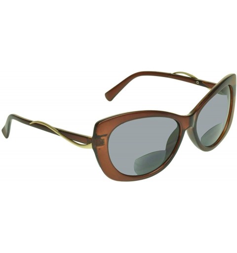 Cat Eye Womens BIFOCAL Sunglasses Sun Readers with Cat Eye Fashion Oversized Sexy Frame - Brown - CT18D5MGXZO $17.26