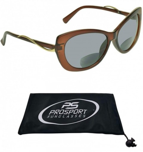 Cat Eye Womens BIFOCAL Sunglasses Sun Readers with Cat Eye Fashion Oversized Sexy Frame - Brown - CT18D5MGXZO $17.26