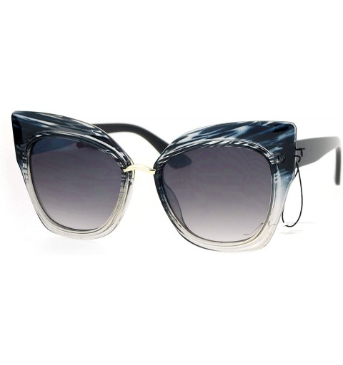 Butterfly Oversized Fashion Sunglasses Womens Square Cateye Butterfly UV 400 - Black Clear - CI186AKCIW5 $11.43