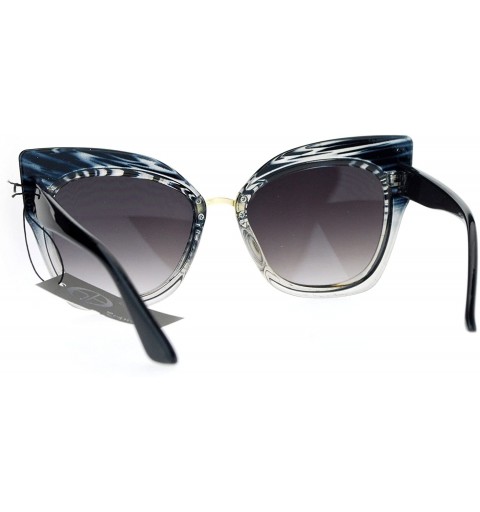Butterfly Oversized Fashion Sunglasses Womens Square Cateye Butterfly UV 400 - Black Clear - CI186AKCIW5 $11.43